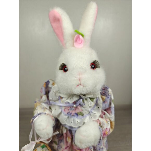 Vintage Telco Motion-ettes Easter Rabbit Mrs Bunny Display Figure With Basket - Picture 8 of 11